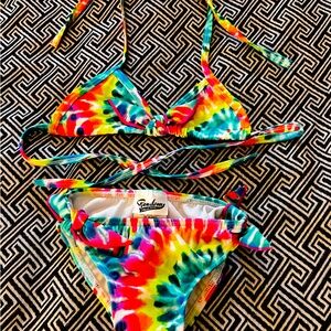 Random Hearts Tie Dye Bikini 12 Months Like New!